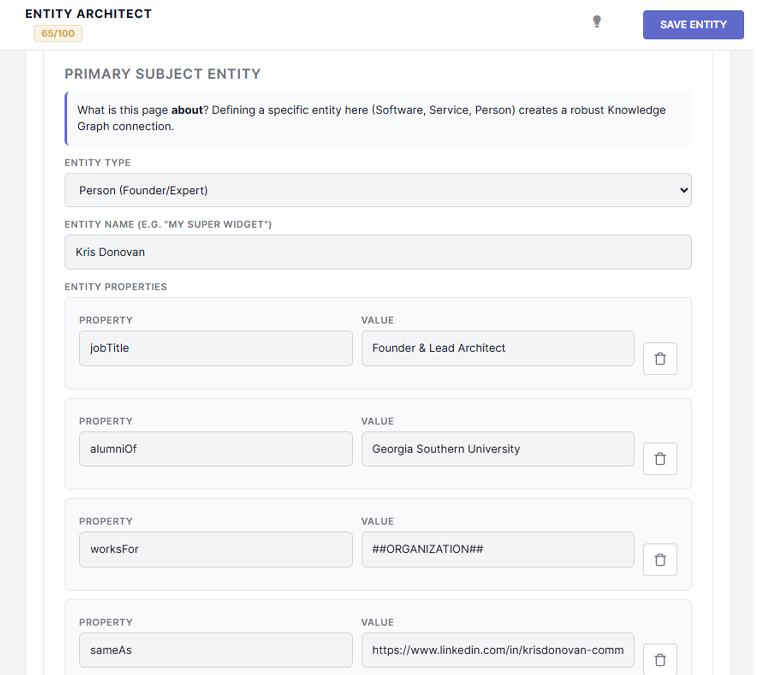 Subject Entity - Person - The Identity Link
