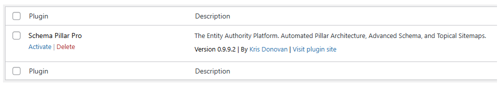 Activate Schema Pillar Pro
