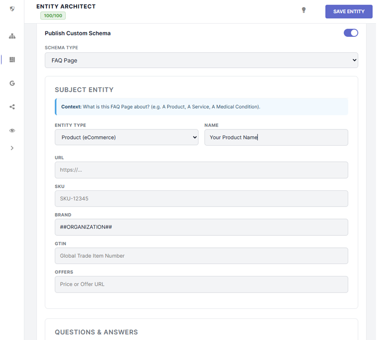 FAQ Page Schema Subject Entity